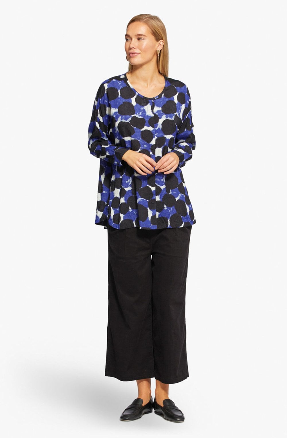 Ira Blue Bold Print Shirt