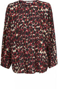 Iria Red Animal Print Blouse