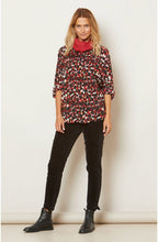 Iria Red Animal Print Blouse