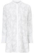 Iris White Sheer Embossed Pattern Shirt