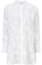 Iris White Sheer Embossed Pattern Shirt