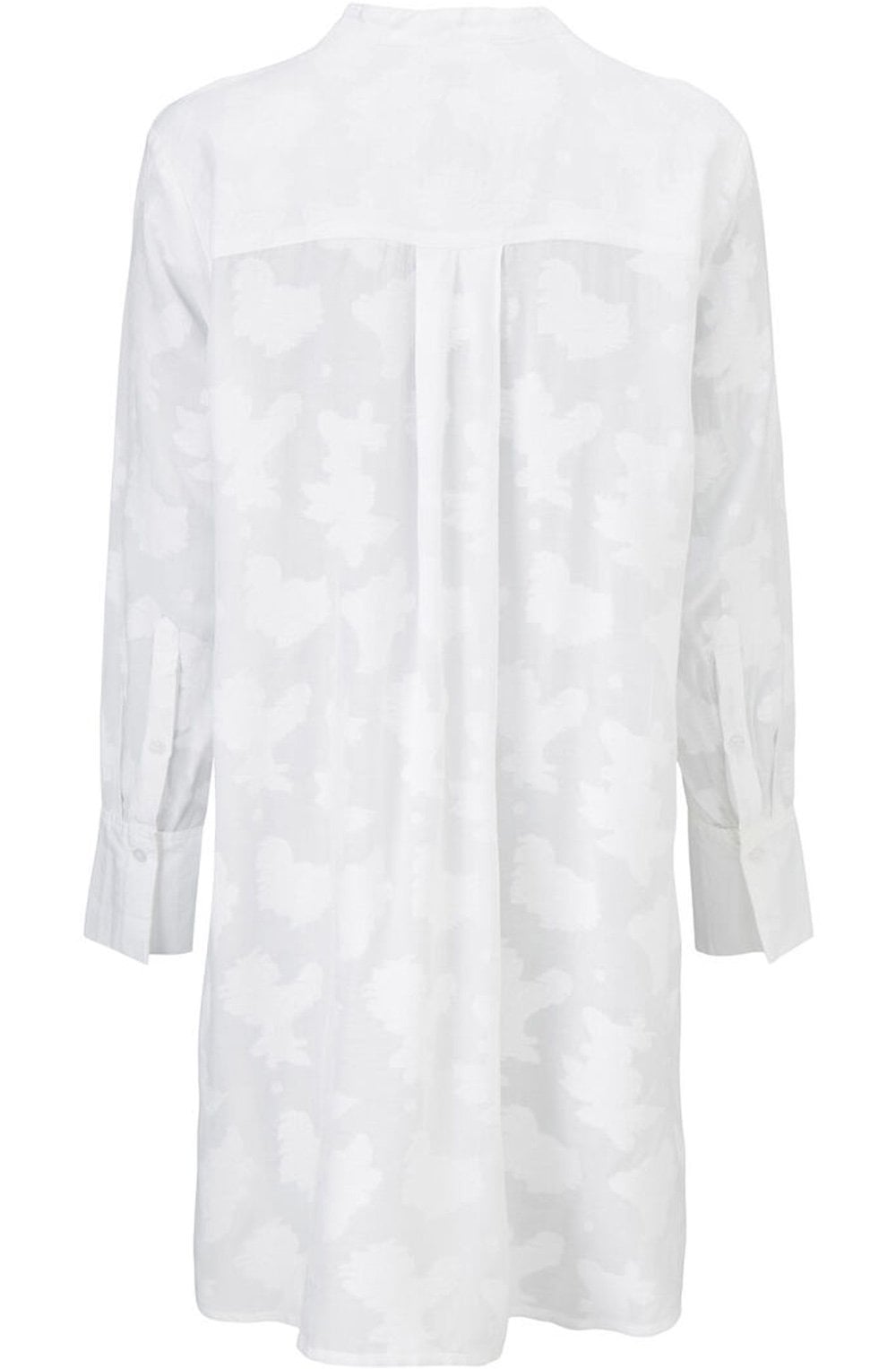Iris White Sheer Embossed Pattern Shirt