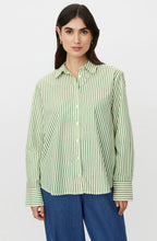 Iryelle Green & Off White Striped Shirt