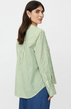Iryelle Green & Off White Striped Shirt