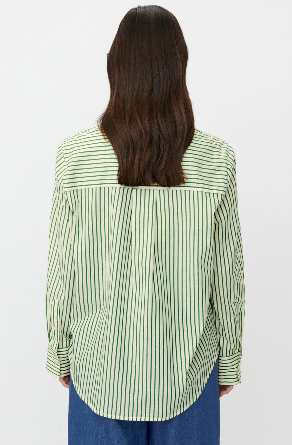 Iryelle Green & Off White Striped Shirt