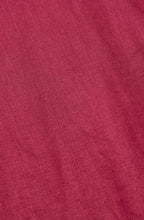 Iryssa Beet Red Collared V-Neck Linen Shirt