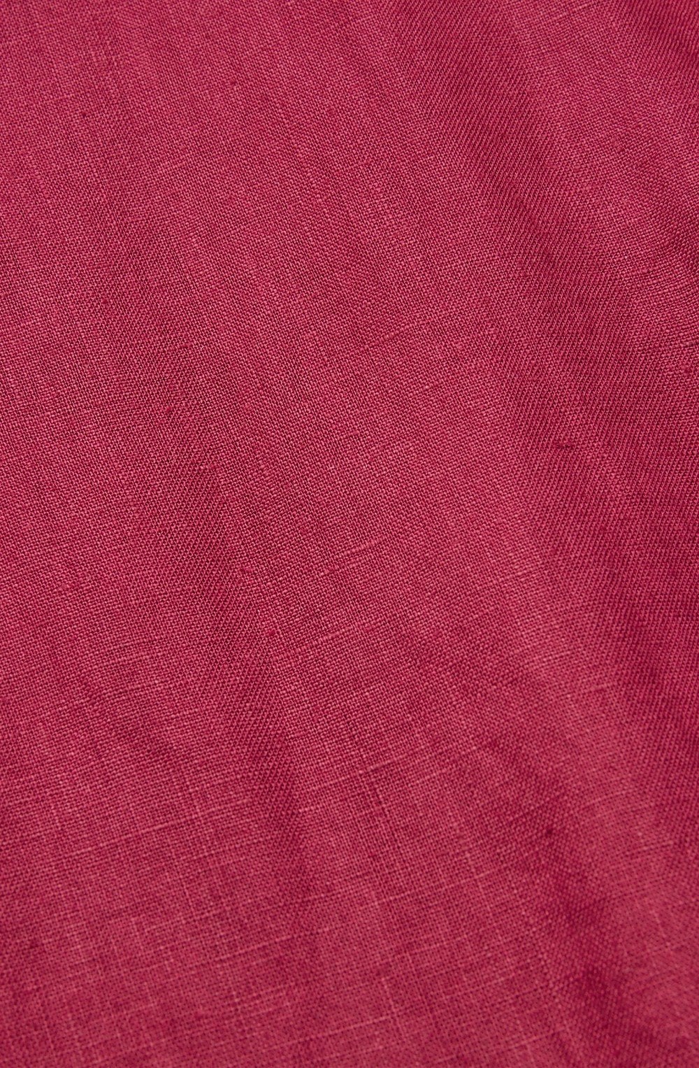 Iryssa Beet Red Collared V-Neck Linen Shirt