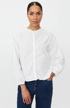 Isendre White Ruffle and Crinkled Shirt