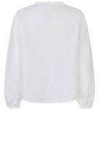 Isendre White Ruffle and Crinkled Shirt