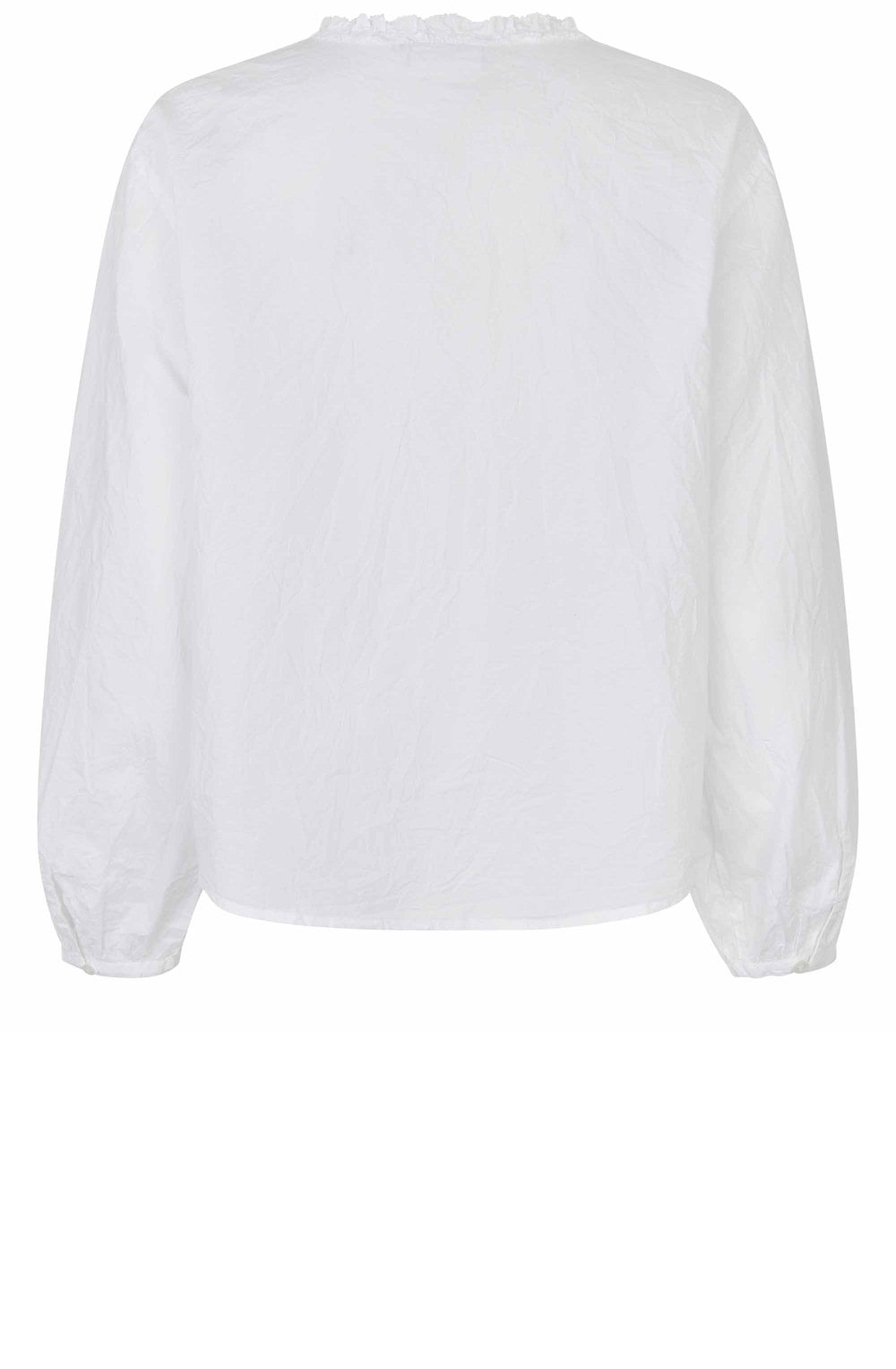 Isendre White Ruffle and Crinkled Shirt