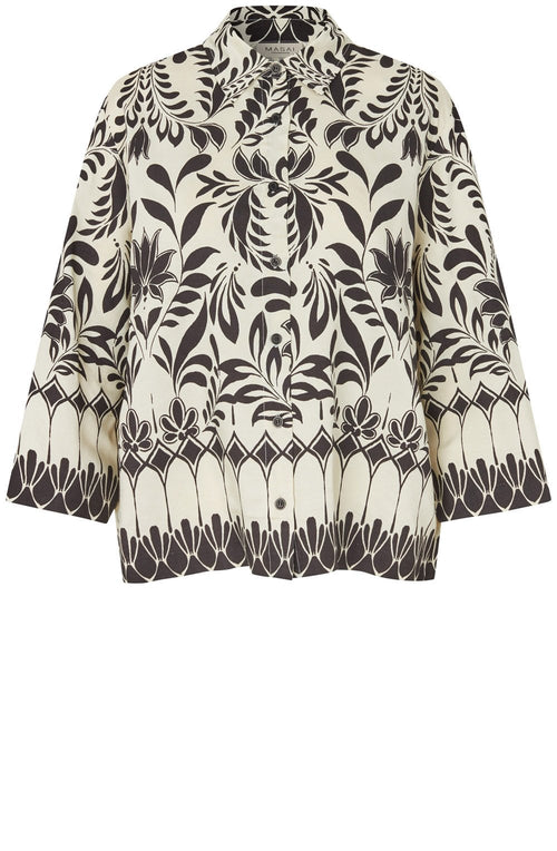 Isolde Black Leaf Print Loose Shirt