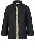 Ivesonna Embellished Placket Black Shirt