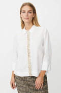 Ivesonna Embellished Placket White Shirt