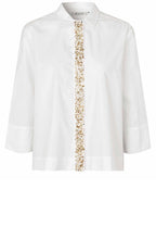 Ivesonna Embellished Placket White Shirt