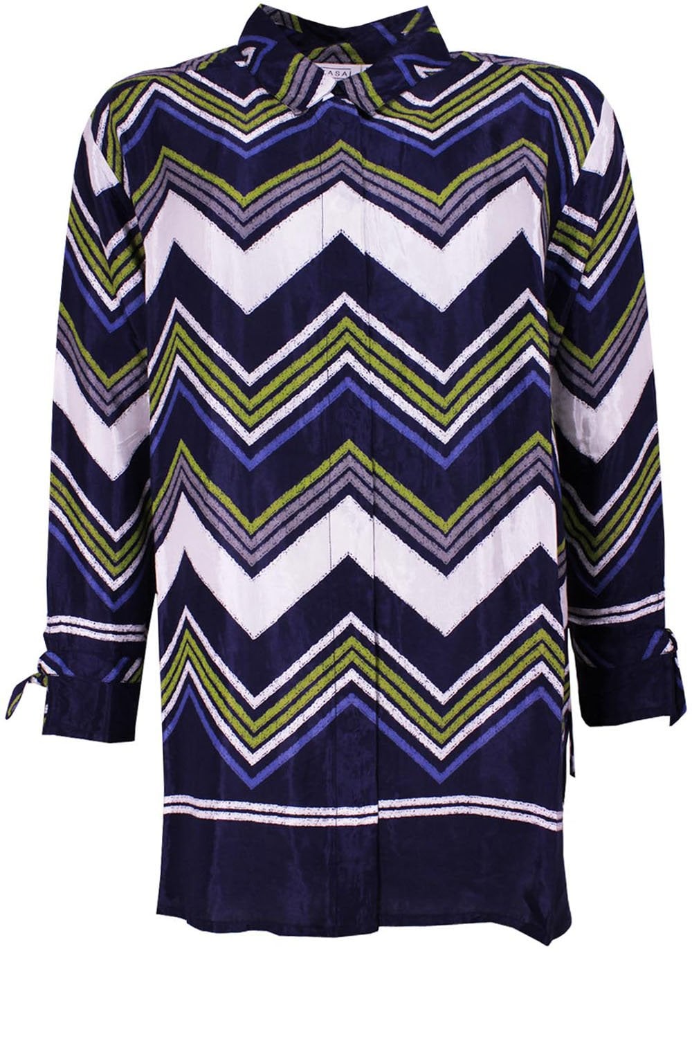 Ivonne Lime Zig Zag Print Blouse