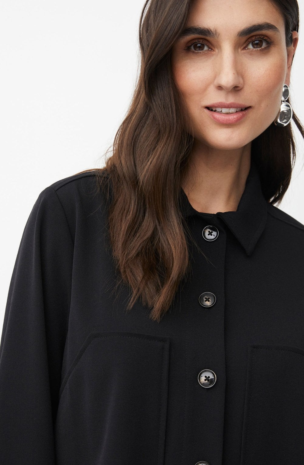 Jettina Black Shirt Jacket