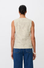 Jorviene Natural Embroidered Linen Mix Waistcoat