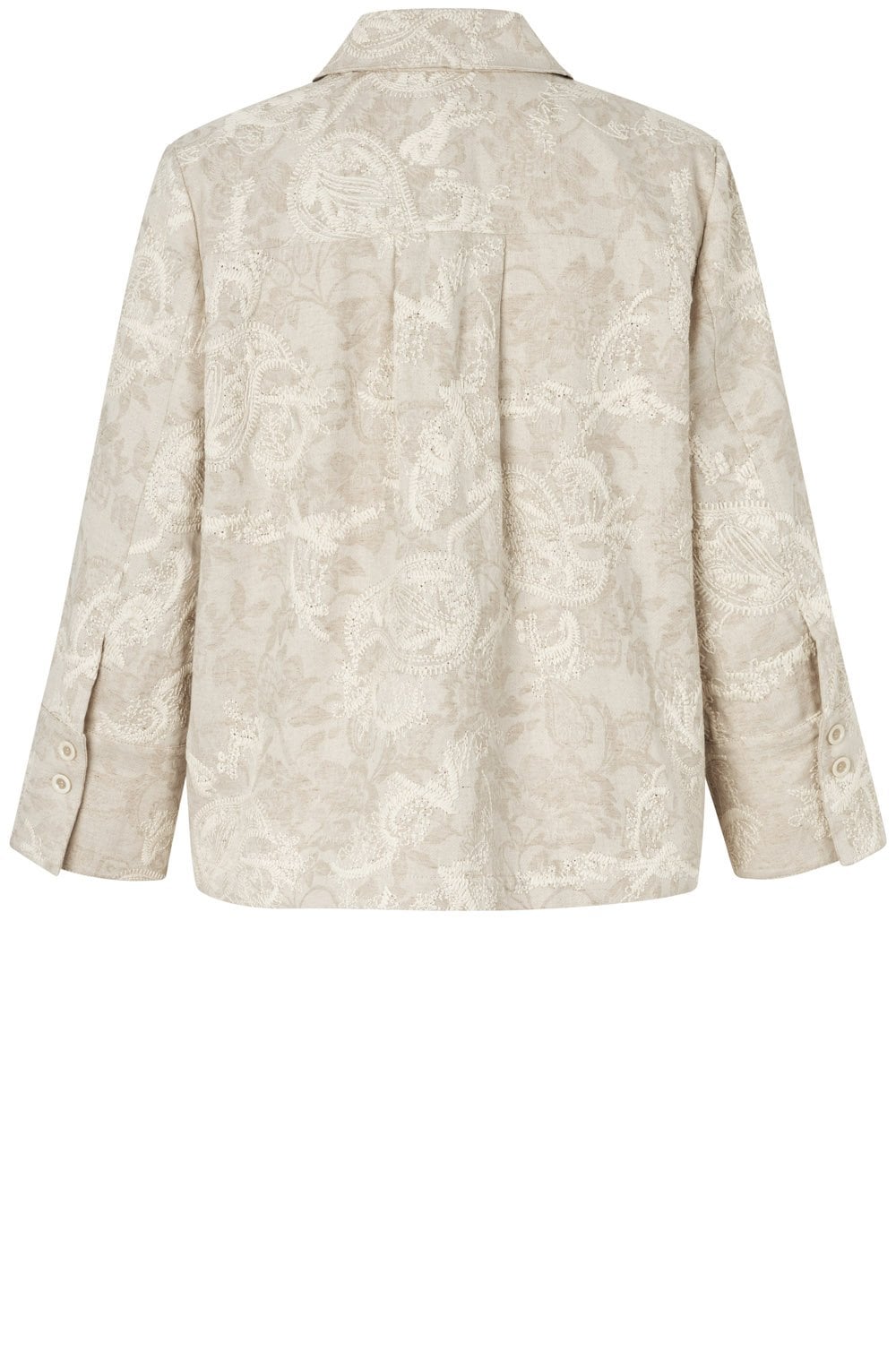 Jovalyne Natural Embroidered Linen Mix Jacket