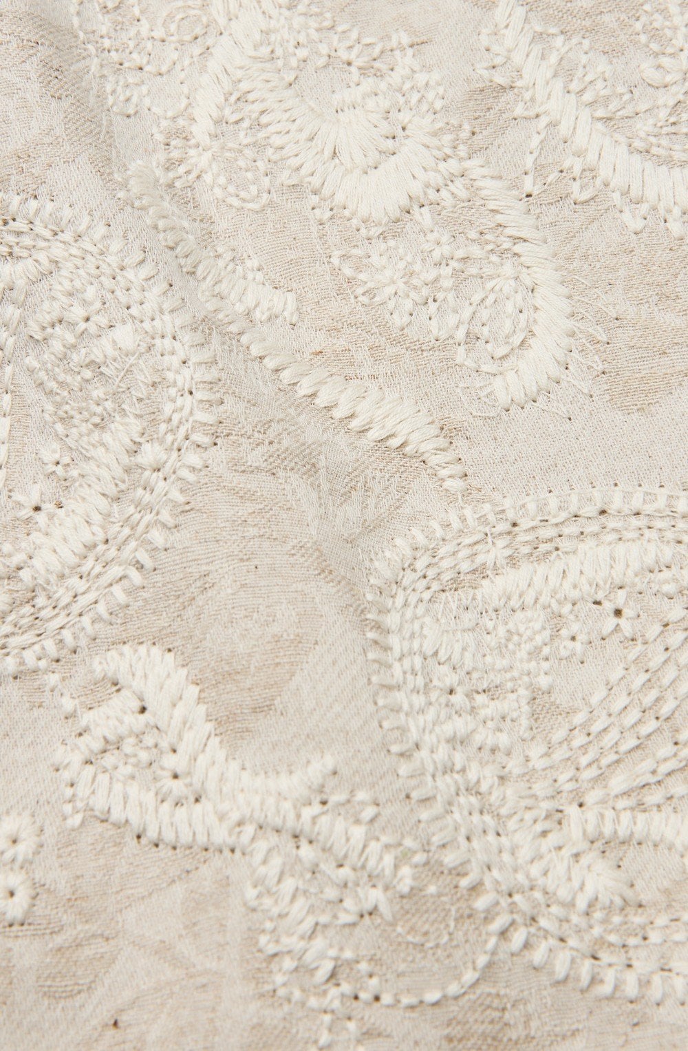 Jovalyne Natural Embroidered Linen Mix Jacket