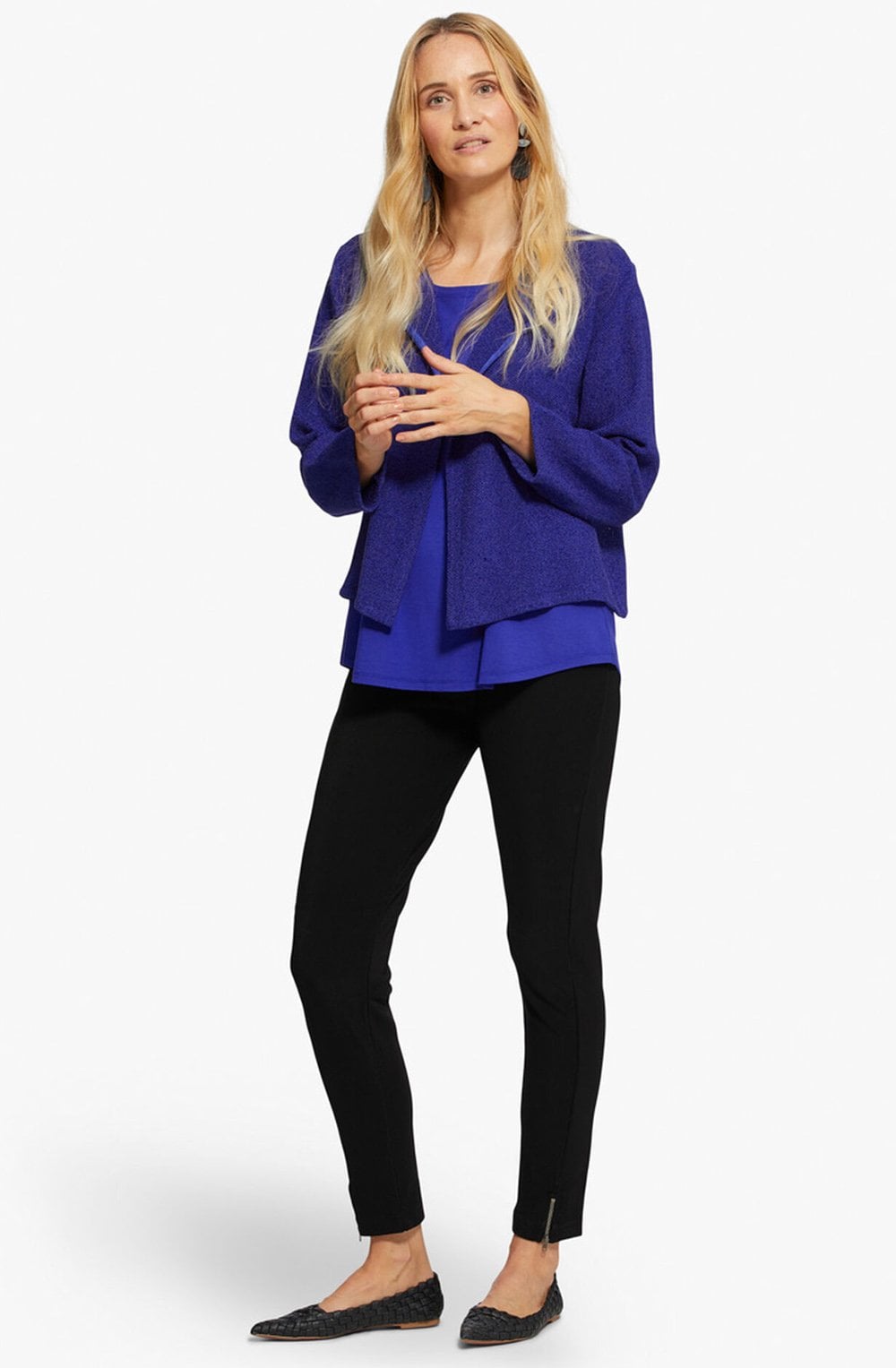 Julitta Blue Woven Knit Jacket