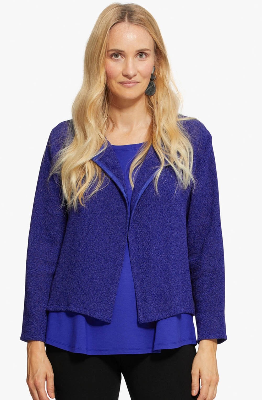 Julitta Blue Woven Knit Jacket