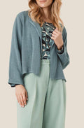 Julitta Green Blue Woven Knit Jacket