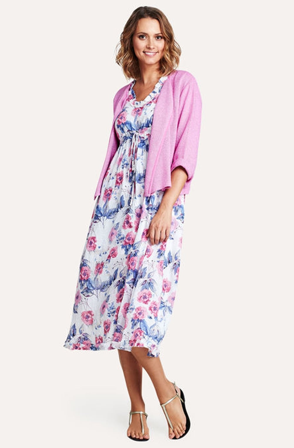 Julitta Pink Woven Knit Jacket