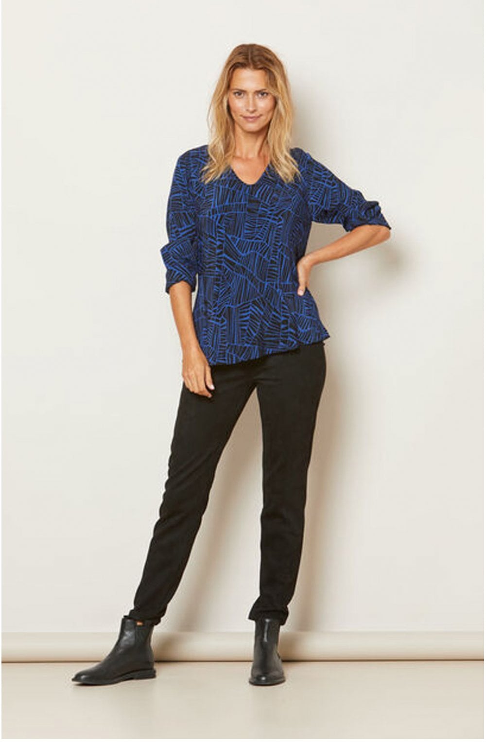 Kala Blue Patterned Top
