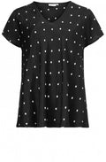 Kallo Black Spot Print Top