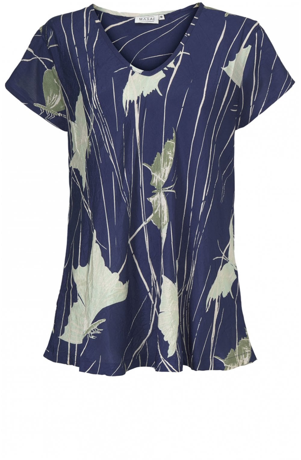 Kallo Blue Butterfly Print Top
