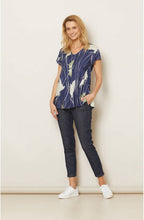 Kallo Blue Butterfly Print Top
