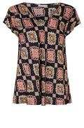 Kallo Desert Sage Bold Patterned T Shirt