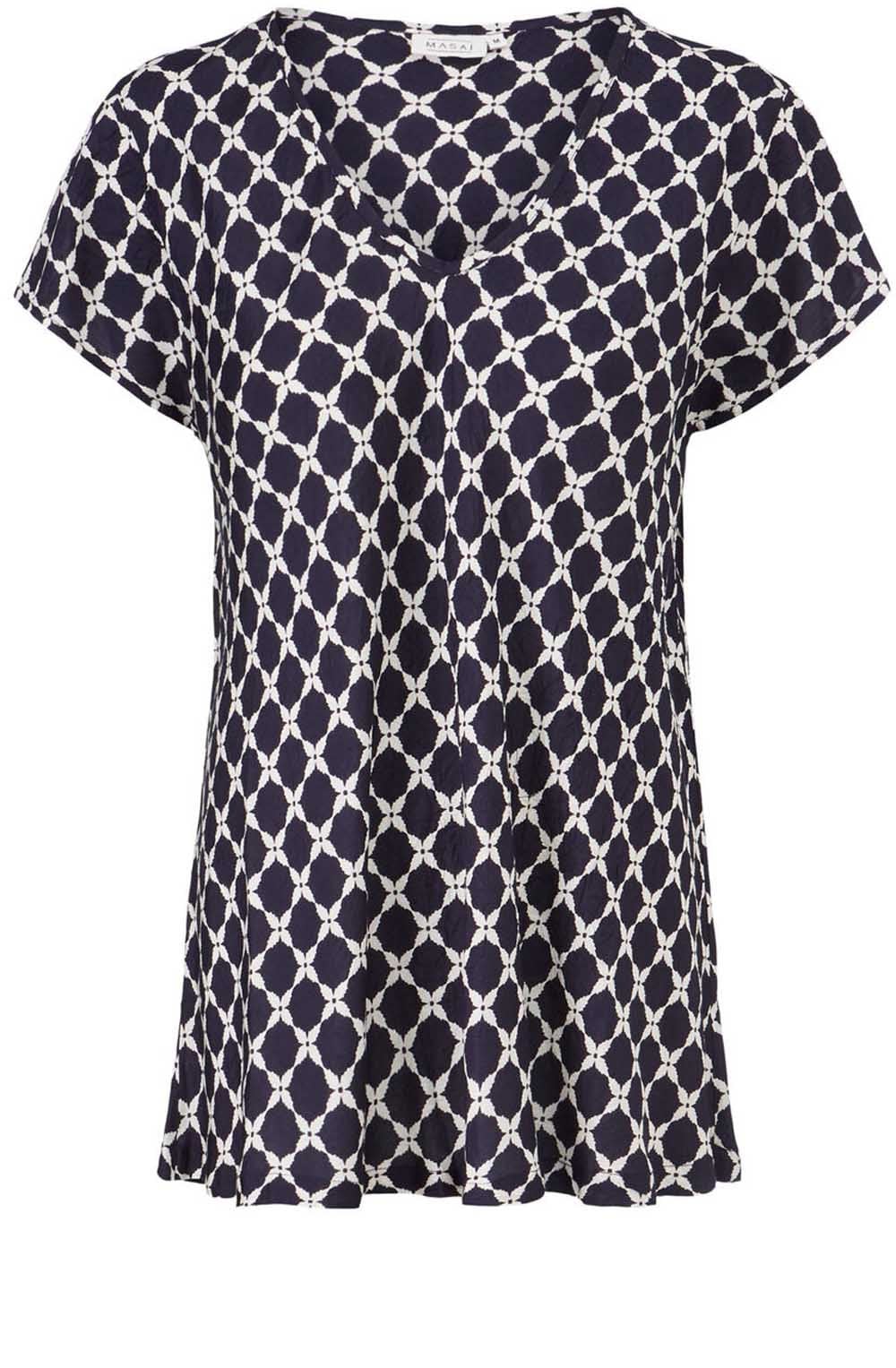 Kallo Navy Print Blouse