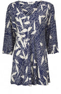 Kata Blue Leaf Print Top