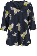 Kata Navy Crane Print Top