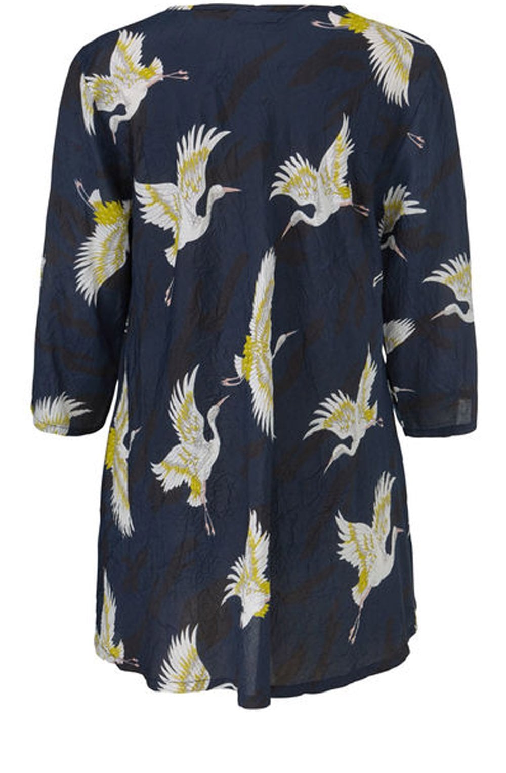 Kata Navy Crane Print Top
