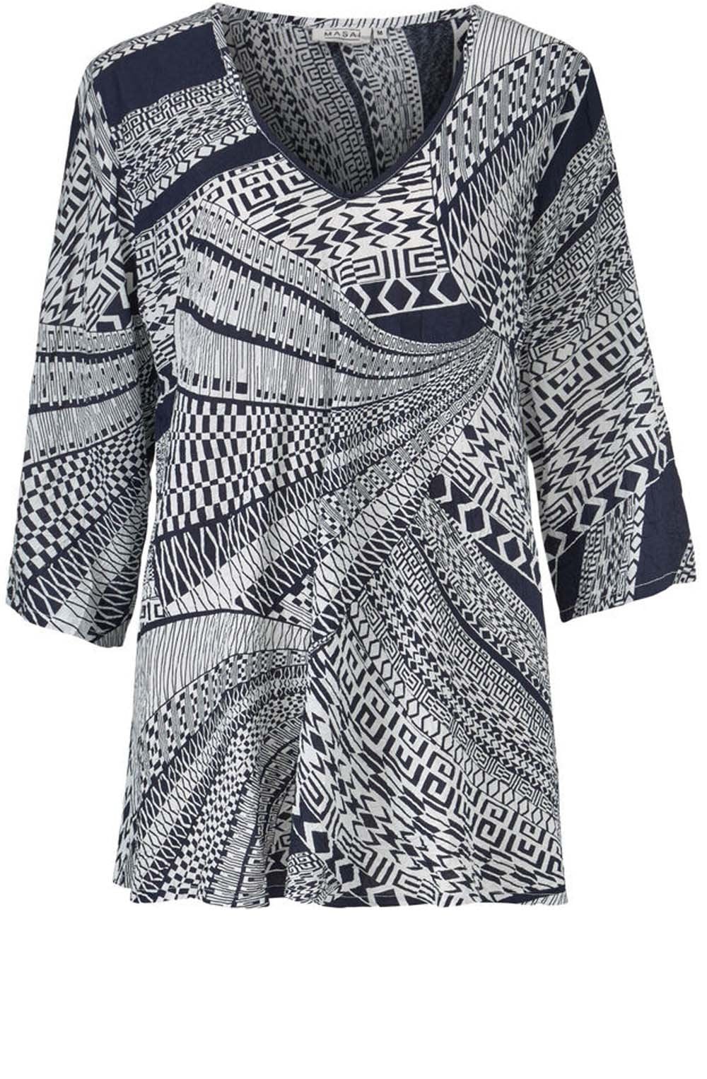 Kata Navy Original Patterned Top