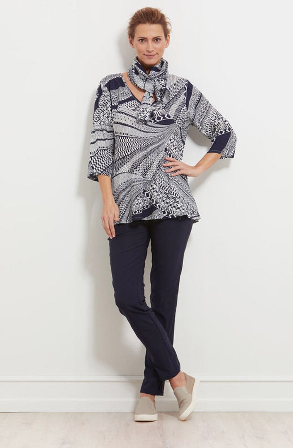 Kata Navy Original Patterned Top