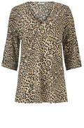 Kata Sand Org Animal Print Top