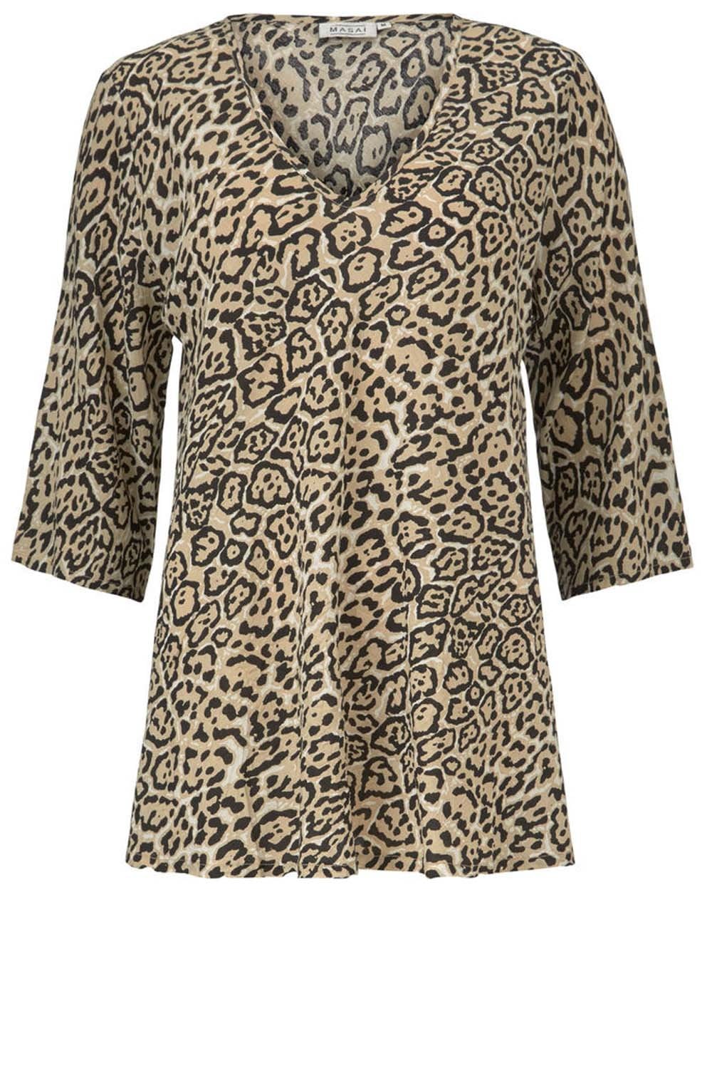 Kata Sand Org Animal Print Top