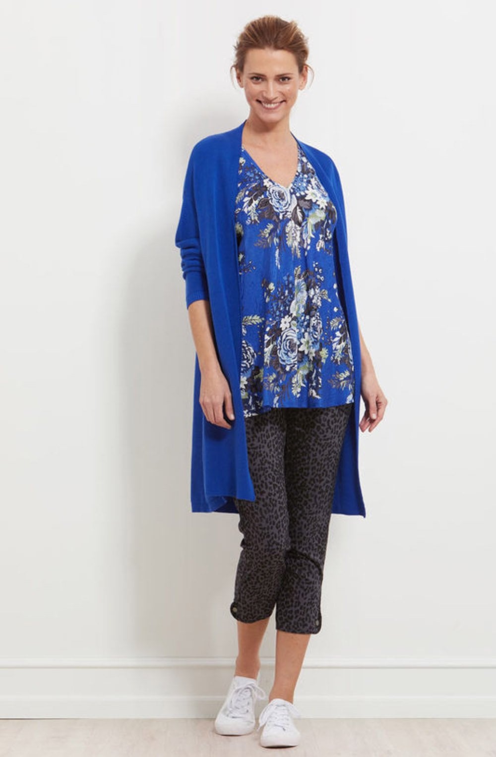 Kaza Greek Blue Floral Top
