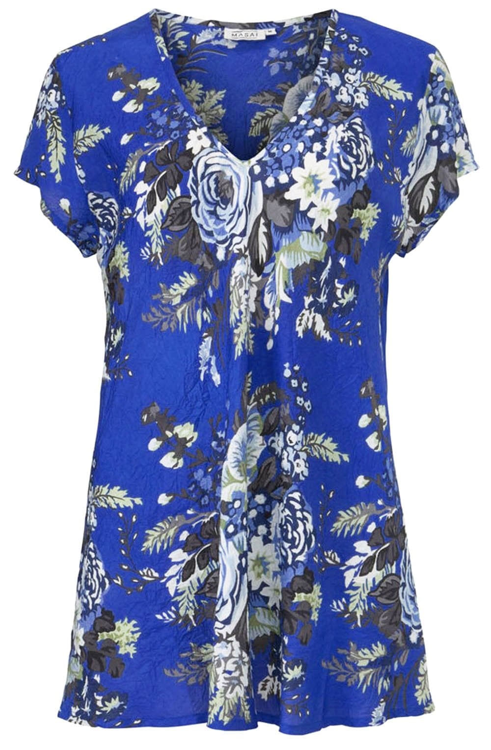 Kaza Greek Blue Floral Top