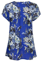 Kaza Greek Blue Floral Top