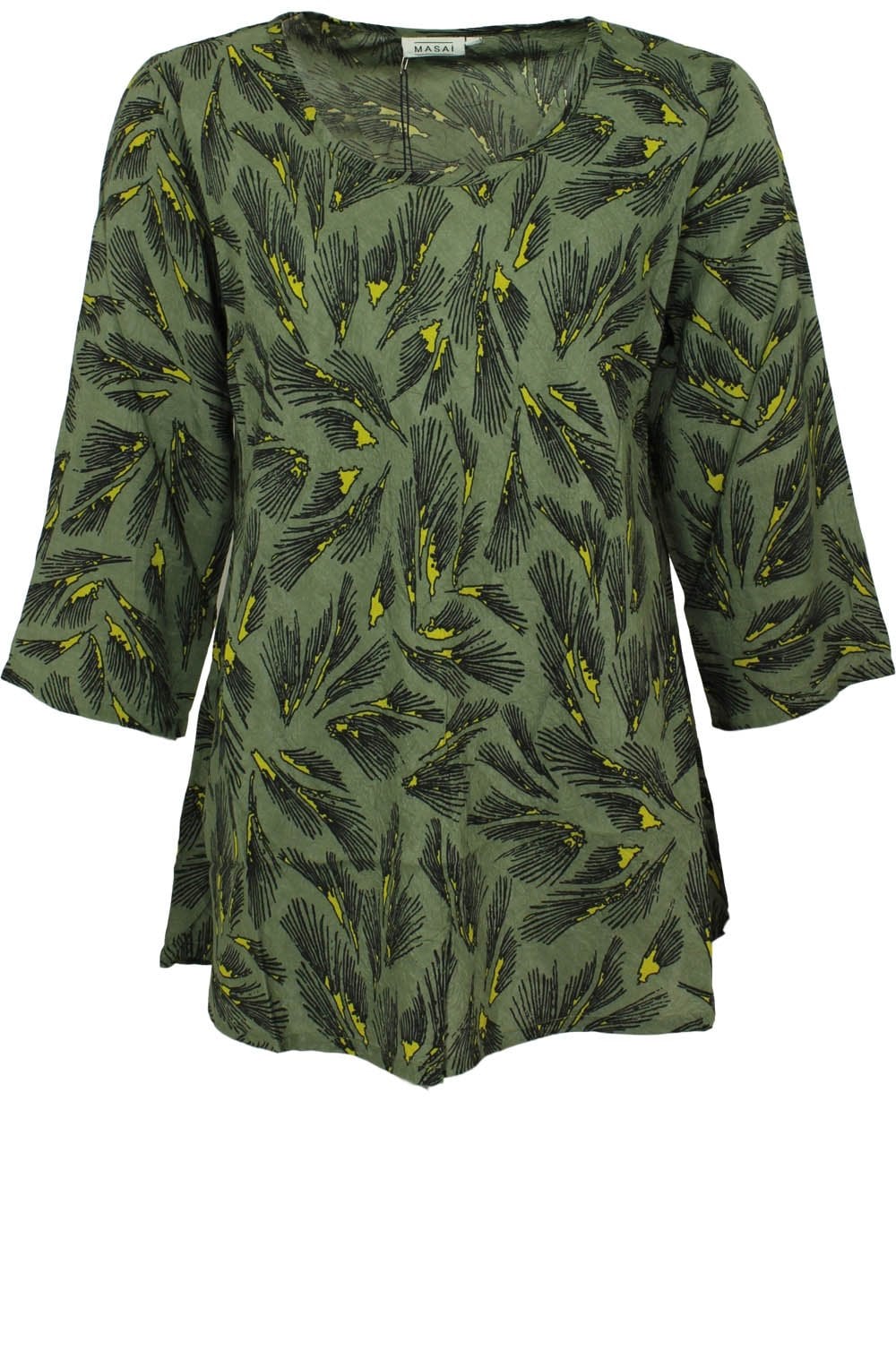 Kiwi feather print Top