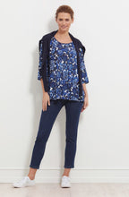 Kiwi Greek Blue Floral Top