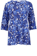 Kiwi Greek Blue Floral Top