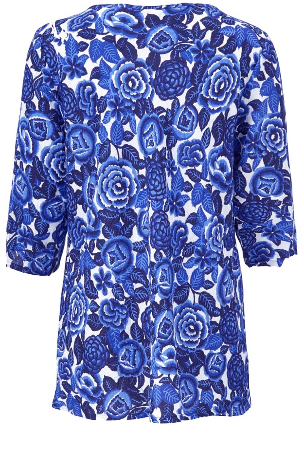 Kiwi Greek Blue Floral Top