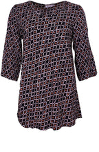 Kiwi Orange Patterned Top