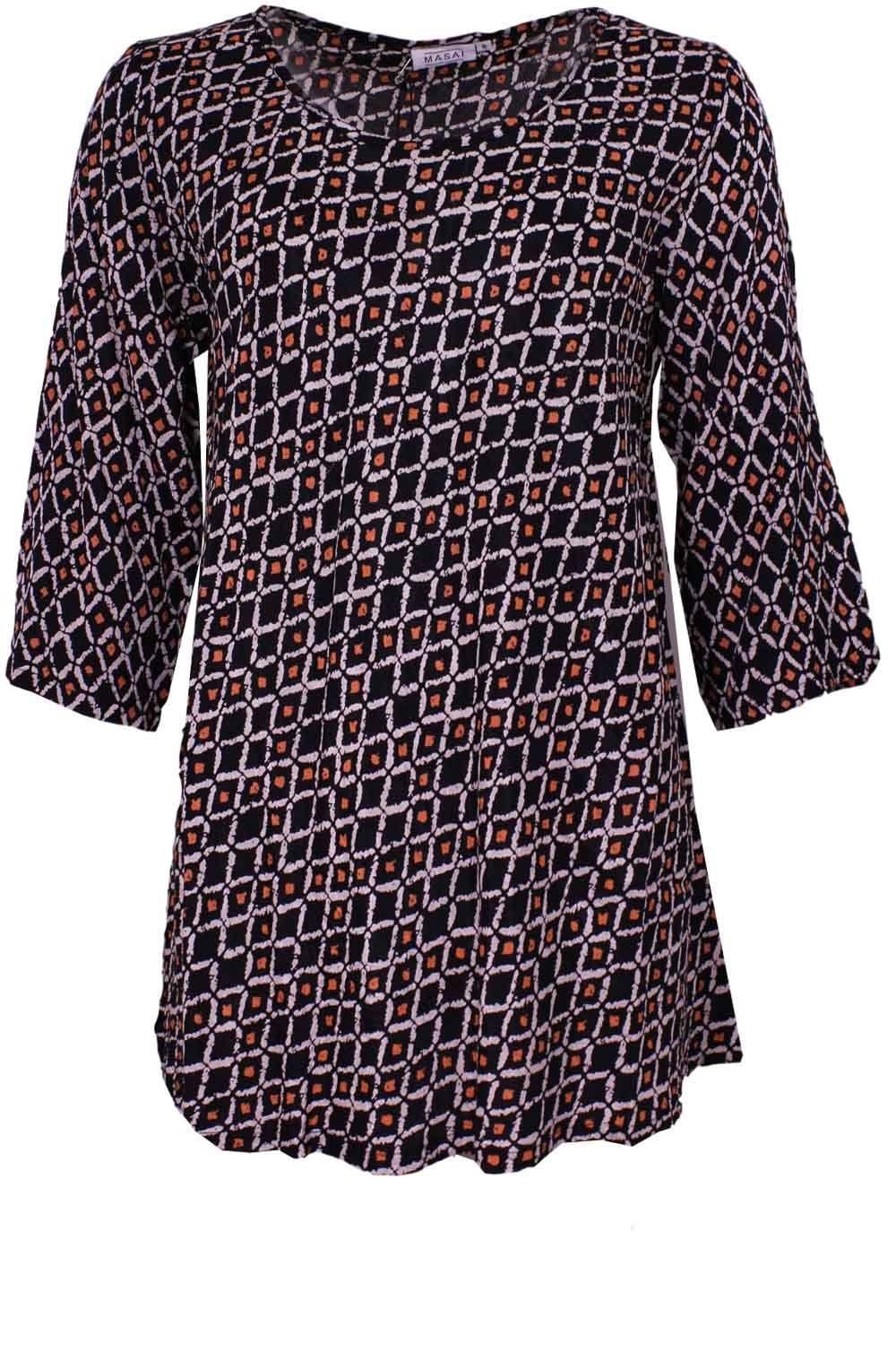 Kiwi Orange Patterned Top