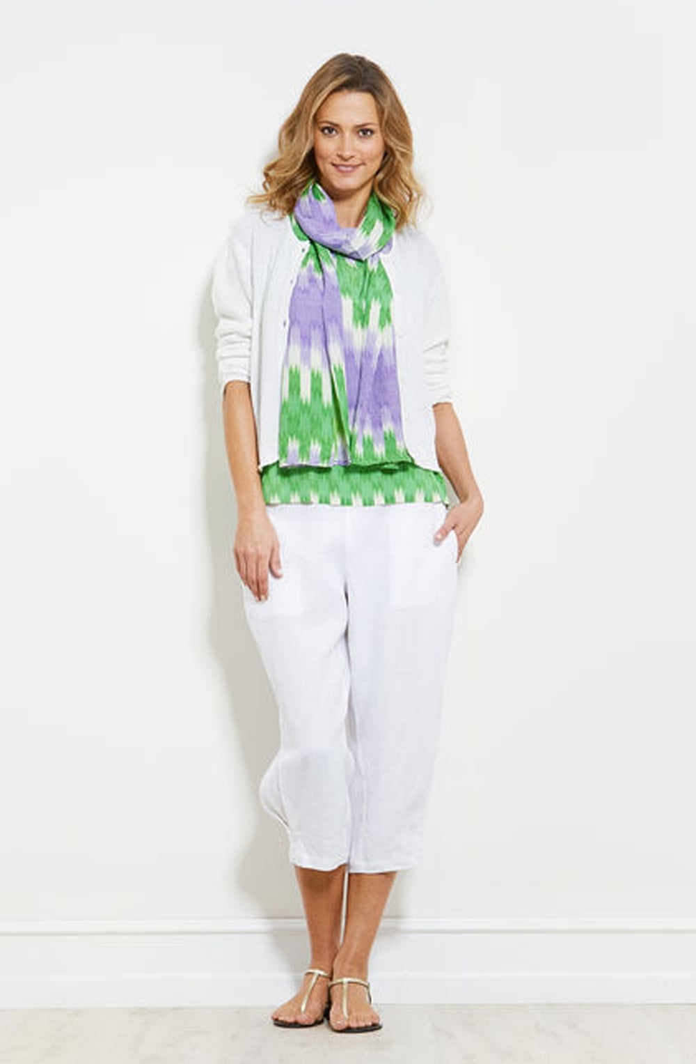 Laksi White Knit Cardigan